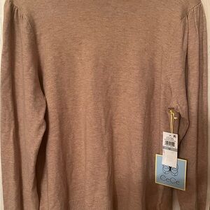 CeCe Women's Ruffle Mock Neck Sweater